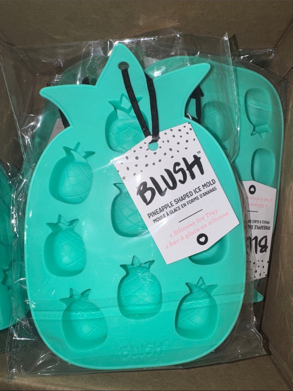 Blush Pineapple-Shaped Silicone Ice Tray in Teal (10ct)